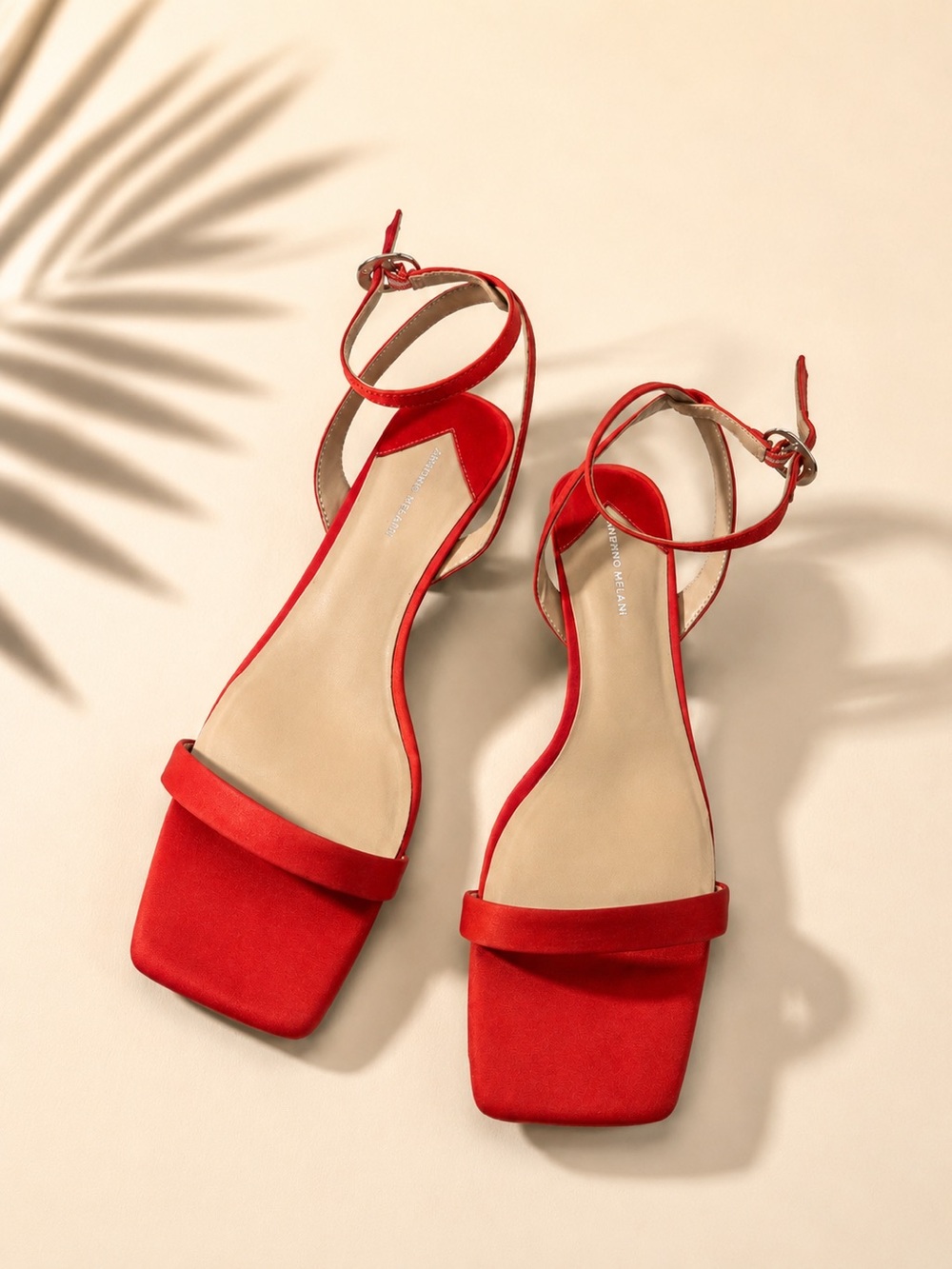 Antonio Melani Coral Orange Fina Satin Kitten Heel Dress Sandals Size 8.5